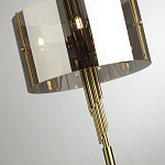 Торшер с круглым плафоном на высокой бронзовой ножке с вертикальным декором из металлических трубок Sohne варинант исполнения - 4 | Loft Concept в Воронеже