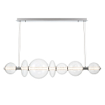Подвесной светильник линейный с прозрачными стеклянными шарами разного диаметра Eurofase варинант исполнения - 3 | Loft Concept в Воронеже