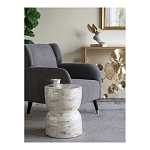 Приставной столик с мозаичным рисунком из раковин устриц Bone Inlay варинант исполнения - 8 | Loft Concept в Воронеже