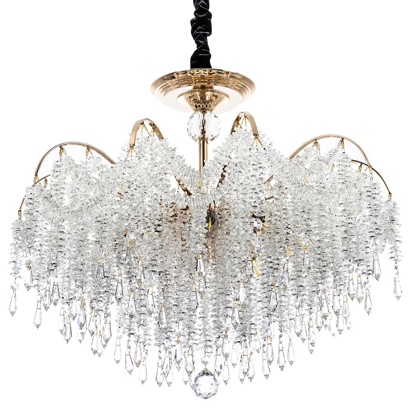 Люстра с хрустальными подвесками Crystal Classic Fairytree Chandelier 12 Золотой Прозрачное Стекло в Воронеже | Loft Concept 