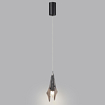 Подвесной светильник с черной металлической основой и рельефным плафоном Glass Pod варинант исполнения - 5 | Loft Concept в Воронеже