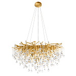 Люстра подвесная с прозрачными стеклянными подвесками в форме капель Диаметр 80 см Droplet Chandelier варинант исполнения - 12 | Loft Concept в Воронеже