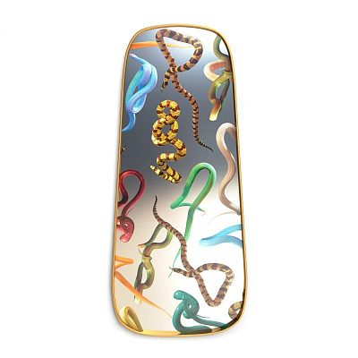 Зеркало Seletti Mirror Gold Frame Snakes