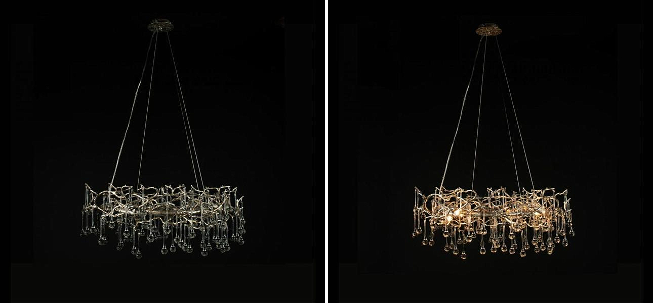 Люстра Crystal Drops Silver диаметр 80 Люстра Crystal Drops Silver диаметр 80 - Loft-Concept в Воронеже