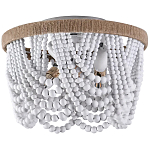 Круглый потолочный светильник с подвесками в виде круглых белых бусин White Beads Ceiling Lamp варинант исполнения - 1 | Loft Concept в Воронеже