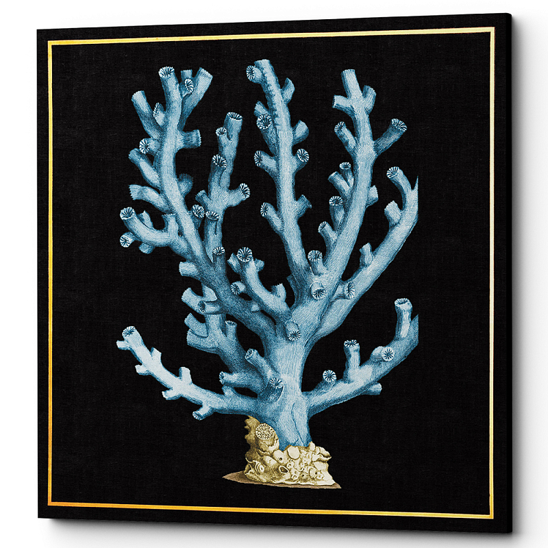 Постер Coral Poster Черный Морская синь Постер Coral Poster Черный Морская синь в Воронеже | Loft Concept