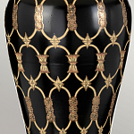 Настольная лампа с керамическим основанием с золотистым решетчатым узором и белым плиссированным абажуром Elstead Lighting варинант исполнения - 10 | Loft Concept в Воронеже