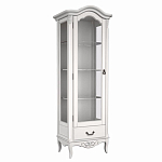 Витрина белая однодверная из массива бука с 4-мя полками и ящиком White Provence варинант исполнения - 2 | Loft Concept в Воронеже