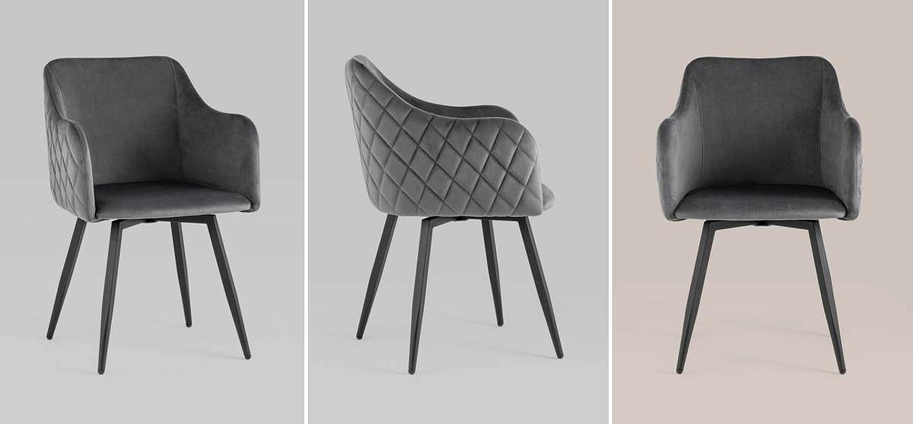 Стул Вращающийся Nika Chair Серый Цвет Стул Вращающийся Nika Chair Серый Цвет - Loft-Concept в Воронеже