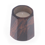 Подсвечник из натурального камня обсидиан со свечой Stone Candlestick варинант исполнения - 2 | Loft Concept в Воронеже
