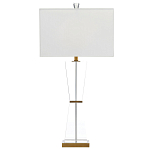 Настольная лампа с прозрачным корпусом и прямоугольным тканевым абажуром Charm and Luxury варинант исполнения - 4 | Loft Concept в Воронеже