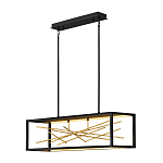 Люстра прямоугольная черного цвета с декором в виде ветвей в золотой отделке Hinkley варинант исполнения - 2 | Loft Concept в Воронеже