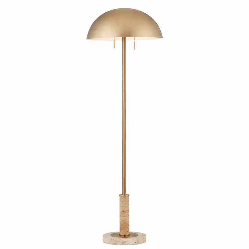 Торшер с куполообразным абажуром на каменном основании Riverside Floor Lamp Латунь Торшер с куполообразным абажуром на каменном основании Riverside Floor Lamp Латунь в Воронеже | Loft Concept