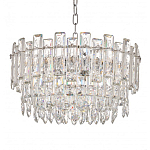 Круглая люстра с хрустальными подвесками на серебряном каркасе Gorgeous Crystal Light варинант исполнения - 3 | Loft Concept в Воронеже