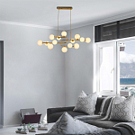 Люстра подвесная с белыми лампами в форме шара Flute варинант исполнения - 1 | Loft Concept в Воронеже