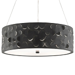 Люстра в форме цилиндра с чёрным фактурным абажуром Round Necklines варинант исполнения - 2 | Loft Concept в Воронеже