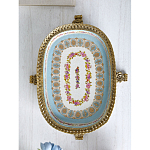 Чаша с цветочным орнаментом на бронзовых ножках Eden Garden варинант исполнения - 5 | Loft Concept в Воронеже