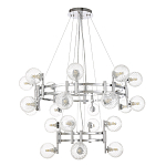 Люстра подвесная с двумя ярусами и 24-ю рельефными прозрачными плафонами из стекла Perforated Glass Bubbles варинант исполнения - 2 | Loft Concept в Воронеже