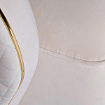 Кресло велюровое оттенка слоновой кости с простроченной спинкой Perfect Comfort варинант исполнения - 3 | Loft Concept в Воронеже