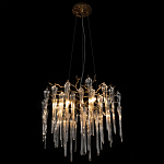 Люстра подвесная круглая в виде ветвей деревьев бронзового цвета с прозрачными подвесками-каплями Droplet Chandelier варинант исполнения - 2 | Loft Concept в Воронеже