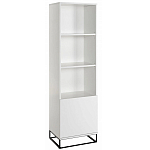 Стеллаж книжный белый с 3-мя открытыми полками и дверкой Strict Lines варинант исполнения - 1 | Loft Concept в Воронеже