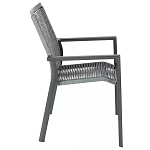 Стул темно-серый с высокой плетеной спинкой и сиденьем Braided Strength варинант исполнения - 2 | Loft Concept в Воронеже