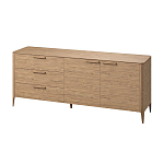 Тумба с 3-мя выдвижными ящиками и 2-мя дверцами из массива дуба Type oak L варинант исполнения - 1 | Loft Concept в Воронеже