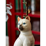 Подсвечник в виде кошки из фарфора с бронзовыми элементами Paradise Cat варинант исполнения - 8 | Loft Concept в Воронеже