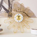 Часы настенные из металла в виде солнца с белым циферблатом Mirror Tower Clock варинант исполнения - 4 | Loft Concept в Воронеже