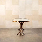 Обеденный стол с фигурным декором бронзового цвета Dichotomy racetrack варинант исполнения - 4 | Loft Concept в Воронеже