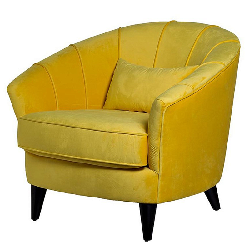 Amour Curved Back Velvet Chair Yellow Желтый в Воронеже | Loft Concept 