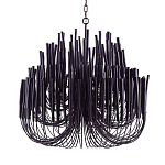 Люстра черная с несколькими ярусами деревянных палочек Bright Wooden Chandelier варинант исполнения - 9 | Loft Concept в Воронеже