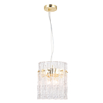 Подвесной светильник цилиндрической формы с текстурными стеклянными элементами Textured Glass Chandelier варинант исполнения - 3 | Loft Concept в Воронеже