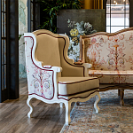 Кресло из массива бука бежевое с растительным орнаментом Raffael Beige Floral Armchair варинант исполнения - 7 | Loft Concept в Воронеже