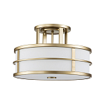 Потолочный светильник с белым матовым абажуром в металлическом каркасе Feiss варинант исполнения - 1 | Loft Concept в Воронеже