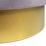 Пуф фиолетовый велюр на золотом металлическом основании Golden Belt варинант исполнения - 3 | Loft Concept в Воронеже