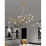 Люстра в виде золотой ветки с цветами Glass Flower Pendant Light варинант исполнения - 6 | Loft Concept в Воронеже