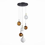 Люстра светодиодная с сферическими стеклянными плафонами Splatter варинант исполнения - 3 | Loft Concept в Воронеже