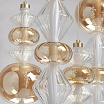 Люстра с плафонами из прозрачного и янтарного стекла в виде шаров и ромбов Gabriel Scott Luna варинант исполнения - 4 | Loft Concept в Воронеже