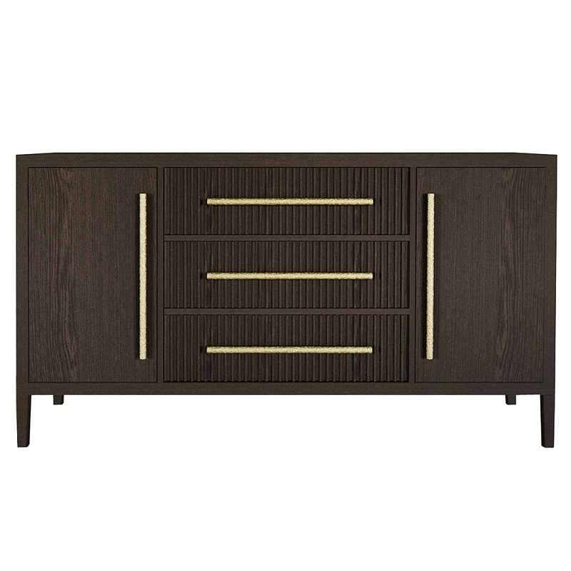 Буфет Primo с тремя ящиками и двумя фасадами Темный орех Орех Золотой в Воронеже | Loft Concept 