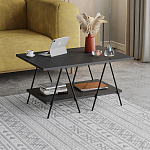 Стол журнальный с прямоугольной столешницей и полкой цвета антрацит ESSEL ANTHRACITE варинант исполнения - 2 | Loft Concept в Воронеже