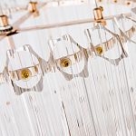 Люстра подвесная круглая с прозрачными хрустальными трубками и золотистым каркасом Диаметр 44 см Hexagon Tube Light варинант исполнения - 3 | Loft Concept в Воронеже