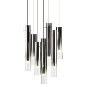 Люстра каскадная с 7-ю цилиндрическими плафонами из стекла Luminous Cylinders