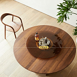 Стол обеденный круглый с двойной столешницей Walnut Wood Table варинант исполнения - 5 | Loft Concept в Воронеже