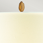 Настольная лампа с кремовым льняным цилиндрическим абажуром и ножкой в форме золотистой ветки Gilded Nola варинант исполнения - 2 | Loft Concept в Воронеже