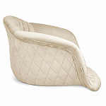 Барный стул со спинкой и подлокотниками на 4-х деревянных ножках Кремовый Велюр Ava Charm варинант исполнения - 3 | Loft Concept в Воронеже