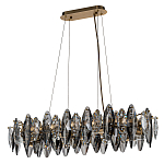 Люстра подвесная с овальными подвесками из стекла дымчатого цвета Harlow Crystal Round варинант исполнения - 1 | Loft Concept в Воронеже