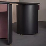 Дизайнерский письменный стол овальной формы с 2-мя выдвижными ящиками по бокам Parsec варинант исполнения - 2 | Loft Concept в Воронеже