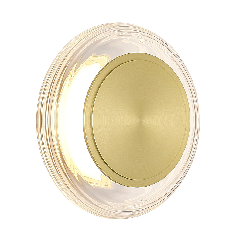 Бра круглое золото/прозрачный Plumpness LED 7 Золотой Прозрачное Стекло в Воронеже | Loft Concept 