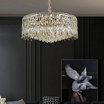 Люстра круглая с хрустальными подвесками на золотистом каркасе Roul Crystal Light варинант исполнения - 12 | Loft Concept в Воронеже